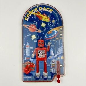 Vintage 2006 Schylling Pinball Game Space Race, Robots Saturn Ships Classic